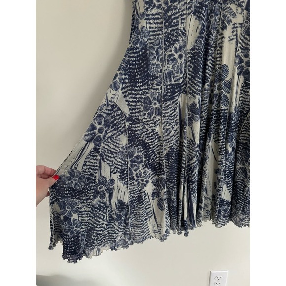 Cold Water Creek Net Swing Sleeveless Dress Blue and Tan Size 14 Petite - Picture 4 of 5